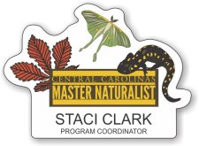 (image for) Central Carolinas Master Naturalist Shaped White Badge