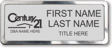 (image for) Century 21 Black Logo - Silver Prestige Badge with Polished Silver Frame