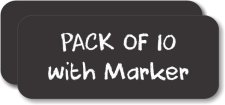 (image for) Ten pack Round Corner Chalkboard Badge (Blank) with Marker