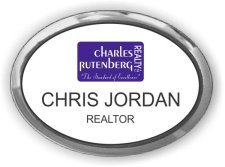 (image for) Charles Rutenberg Realty Oval Executive White/Silver Badge