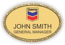 (image for) Chevron Oval Gold Bling Badge