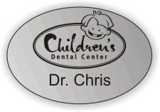 (image for) Children's Dental Center Silver Oval Badge