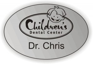 (image for) Children\'s Dental Center Silver Oval Badge