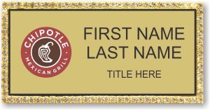 (image for) Chipotle Mexican Grill Gold Bling Badge - Stacked Name