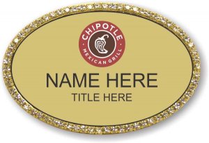 (image for) Chipotle Mexican Grill Oval Gold Bling Badge