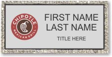 (image for) Chipotle Mexican Grill Silver Bling Badge - Stacked Name