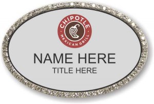 (image for) Chipotle Mexican Grill Oval Silver Bling Badge