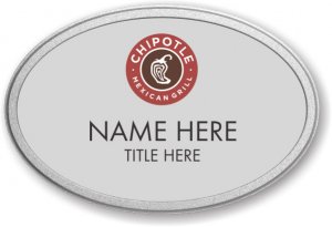 (image for) Chipotle Mexican Grill Oval Silver Pebbled Frame Prestige Badge