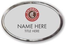 (image for) Chipotle Mexican Grill Oval Silver Polished Frame Prestige Badge