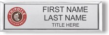 (image for) Chipotle Mexican Grill Silver Small Executive Badge - Stacked Name