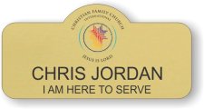 (image for) Christian Family Church Gold Shaped Badge