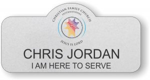 (image for) Christian Family Church Silver Shaped Badge