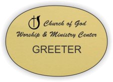 (image for) Church of God Worship & Ministry Center Gold Oval Badge
