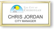 (image for) City of Cheboygan Gold Executive White Badge