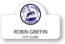 (image for) City of Lander White Shaped Badge