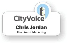 (image for) CityVoice White Shaped Badge