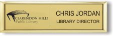 (image for) Clarendon Hills Public Library Small Gold Executive Badge
