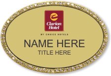 (image for) Clarion Hotel Gold Oval Bling Badge