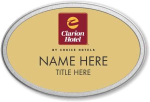 (image for) Clarion Hotel Gold Oval Prestige Badge with Pebbled Frame