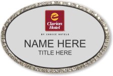 (image for) Clarion Hotel Silver Oval Bling Badge