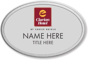 (image for) Clarion Hotel Silver Oval Prestige Badge with Pebbled Frame