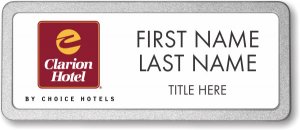 (image for) Clarion Hotel White Prestige Badge with Pebbled Frame