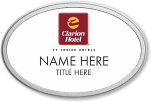 (image for) Clarion Hotel White Oval Prestige Badge with Pebbled Frame