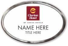 (image for) Clarion Hotel White Oval Prestige Badge with Polished Frame