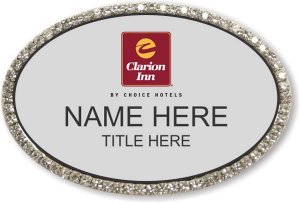 (image for) Clarion Inn Silver Oval Bling Badge