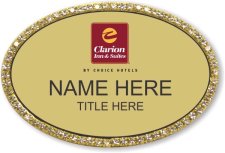 (image for) Clarion Inn & Suites Gold Oval Bling Badge