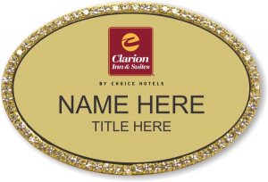 (image for) Clarion Inn & Suites Gold Oval Bling Badge