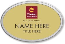 (image for) Clarion Inn & Suites Gold Oval Prestige Badge with Pebbled Frame