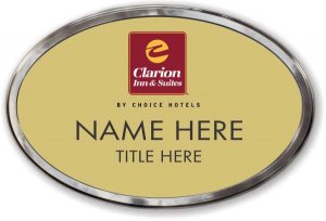 (image for) Clarion Inn & Suites Gold Oval Prestige Badge with Polished Frame