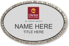 (image for) Clarion Inn & Suites Silver Oval Bling Badge