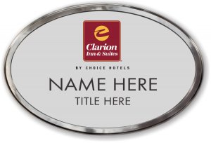 (image for) Clarion Inn & Suites Silver Oval Prestige Badge with Polished Frame