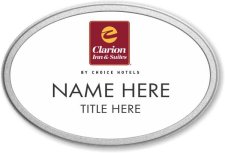 (image for) Clarion Inn & Suites White Oval Prestige Badge with Pebbled Frame