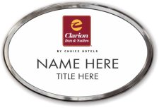 (image for) Clarion Inn & Suites White Oval Prestige Badge with Polished Frame