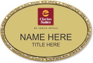 (image for) Clarion Suites Gold Oval Bling Badge