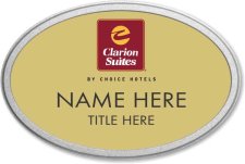 (image for) Clarion Suites Gold Oval Prestige Badge with Pebbled Frame