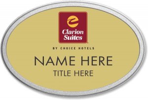 (image for) Clarion Suites Gold Oval Prestige Badge with Pebbled Frame