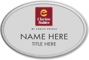 (image for) Clarion Suites Silver Oval Prestige Badge with Pebbled Frame