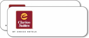 (image for) Clarion Suites Logo Only White Badge - Pack of 25 (1.125 Height)