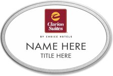 (image for) Clarion Suites White Oval Prestige Badge with Pebbled Frame