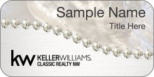 (image for) Keller Williams - Classic Realty NW Swoosh Badge - Pearl/Radiant Silver