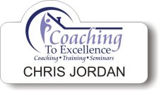 (image for) Coaching To Excellence White Shaped Badge
