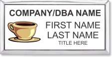 (image for) #COF2 Coffee Executive Silver White Name Badge