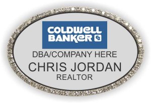 (image for) Coldwell Banker Silver Oval Bling Badge