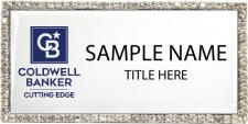 (image for) Coldwell Banker Cutting Edge Bling Silver badge - White Insert
