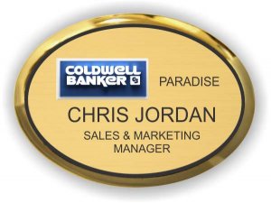 (image for) Coldwell Banker Paradise Executive Oval Gold Badge - (3d Logo)