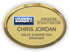 (image for) Coldwell Banker Paradise Ed Schlitt Executive Oval Gold Badge - (3d Logo)